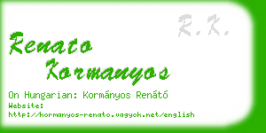renato kormanyos business card